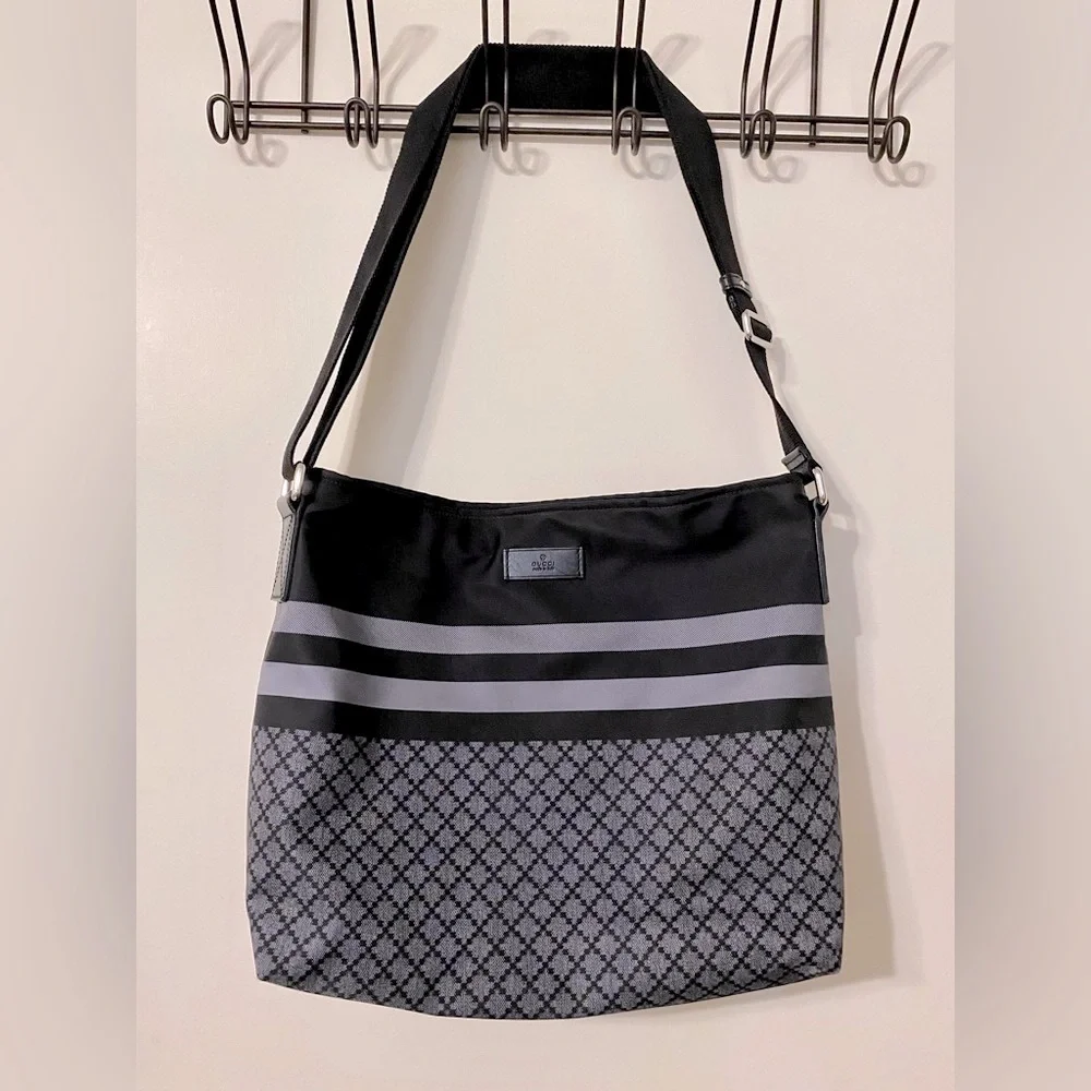 Gucci Unisex Crossbody Messenger Diamanté Nylon Shoulder Bag